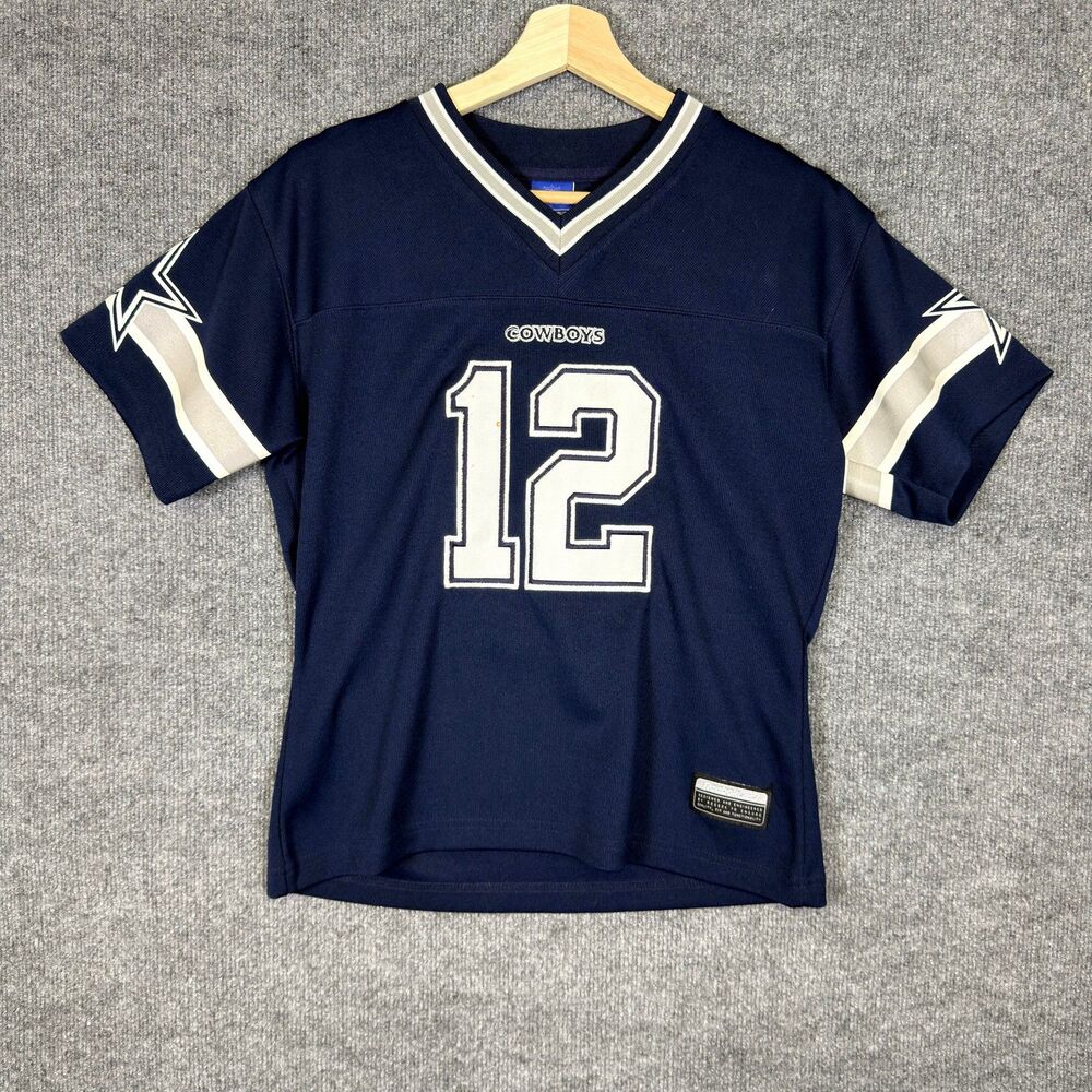 Dallas Cowboys Reebok NFL Football Jersey Women's Size Small Blue V-Neck #12